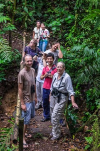 Hiking the Rio Java Trail, Front left Dave Janas, Intern Norman Liu, Alison Olivieri. Photo by Harry Hull.